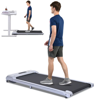 2-in-1 under desk Electric Treadmill 2.5HP, with Bluetooth App and Speaker, Remote Control, Display, Walking Jogging Running Machine