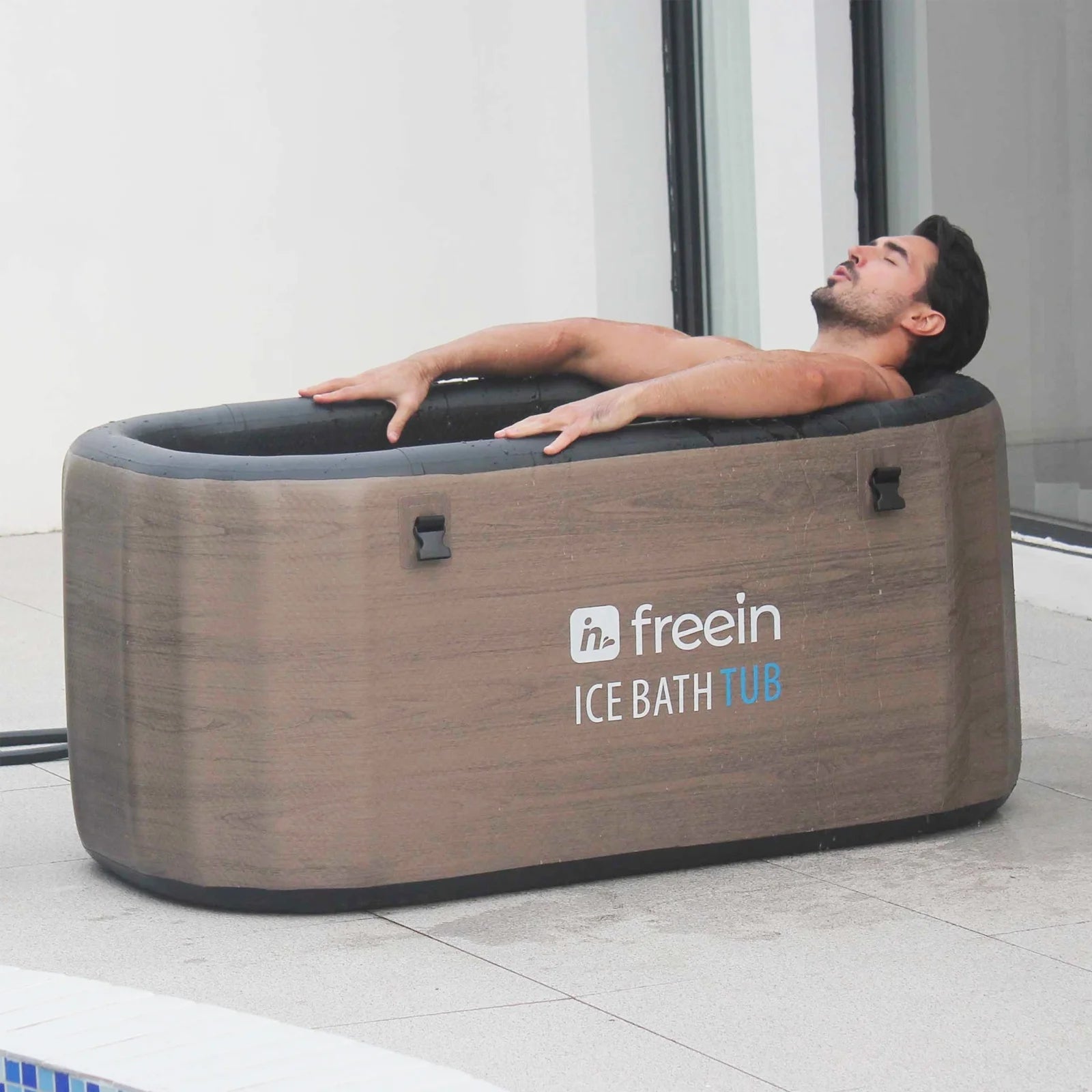 Ice Bath Cold Plunge Bath Inflatable Bath Tub for Sports Recovery Wood S