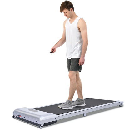 2-in-1 under desk Electric Treadmill 2.5HP, with Bluetooth App and Speaker, Remote Control, Display, Walking Jogging Running Machine